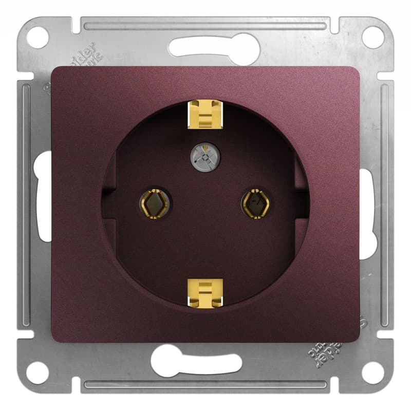 Розетка с заземлением Schneider Electric Glossa баклажановый цвет GSL001143