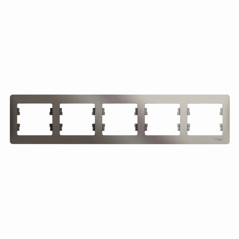 Рамка 5-местная Schneider Electric Glossa цвет платина GSL001205 для большого блока из пяти устройств