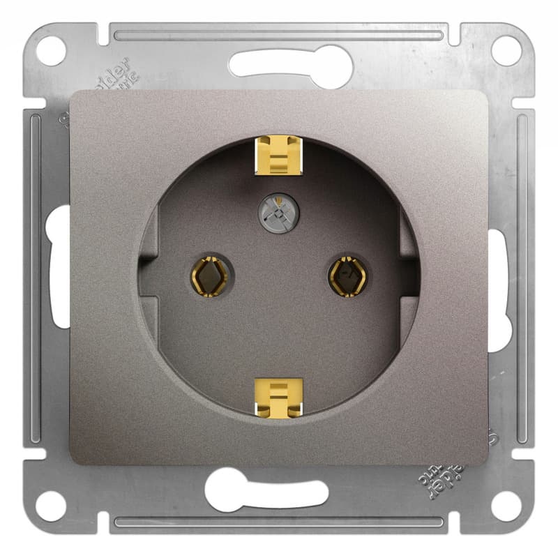 Розетка с заземлением Schneider Electric Glossa цвет платина GSL001243