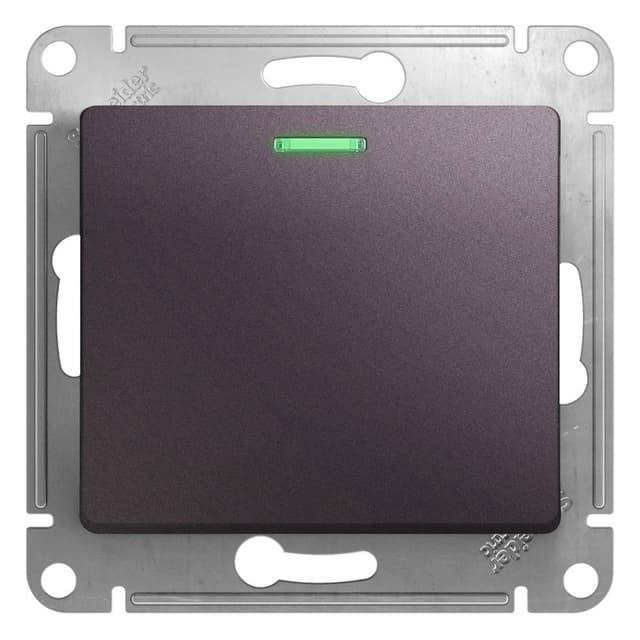 Выключатель 1-клавишный с подсветкой Schneider Electric Glossa сиреневый туман — купить в Electrica Shop
