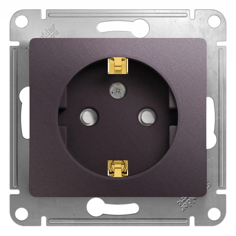 Розетка с заземлением и защитными шторками Schneider Electric Glossa сиреневый туман — купить в Electrica Shop