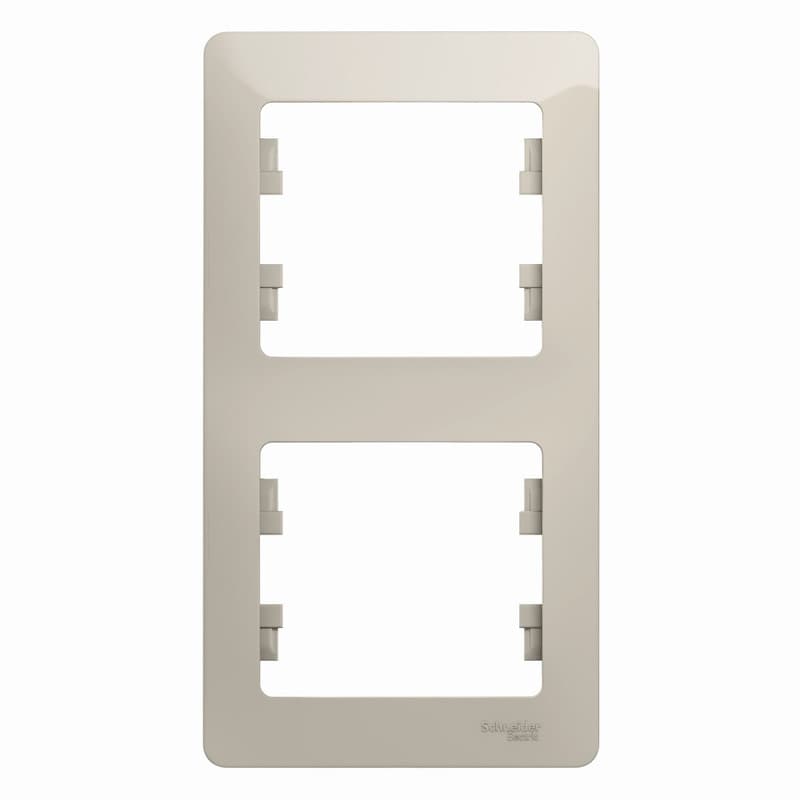 Рамка вертикальная 2-местная Schneider Electric Glossa молочный цвет GSL000906 для установки друг над другом