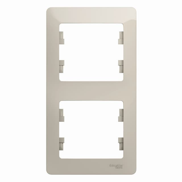 Рамка вертикальная 2-местная Schneider Electric Glossa молочный цвет GSL000906 для установки друг над другом