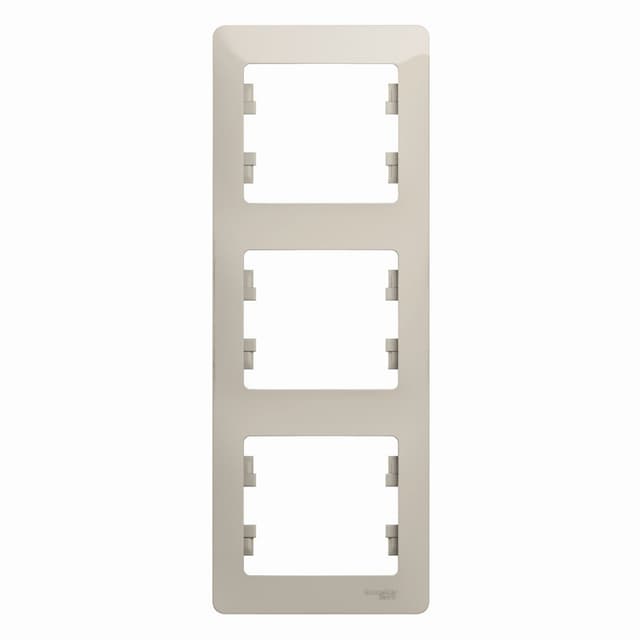 Рамка вертикальная 3-местная Schneider Electric Glossa молочный цвет GSL000907 для монтажа в столбик