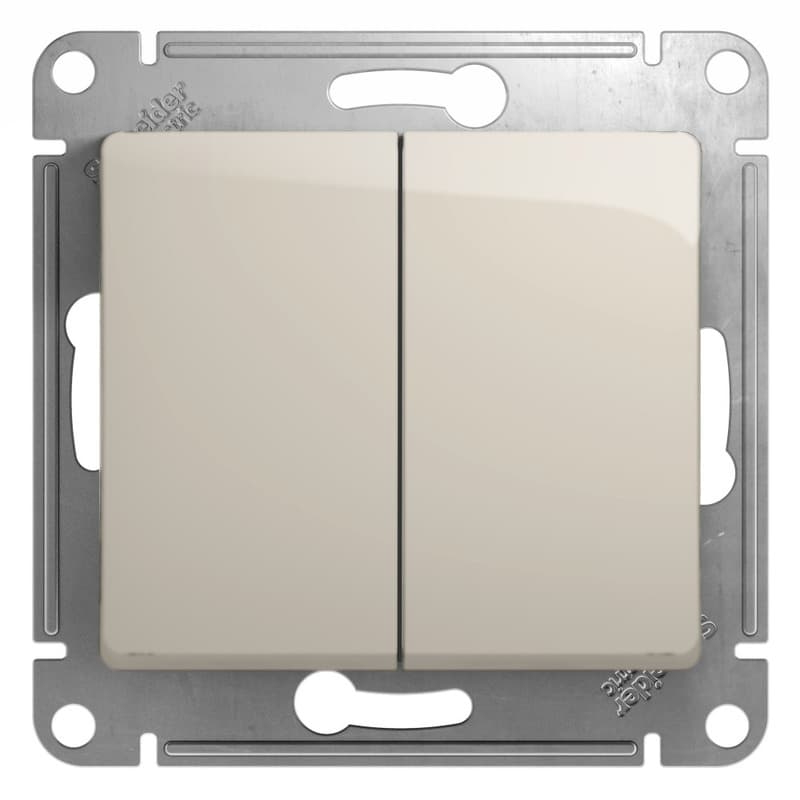 Выключатель двухклавишный Schneider Electric Glossa молочный цвет GSL000951 для света