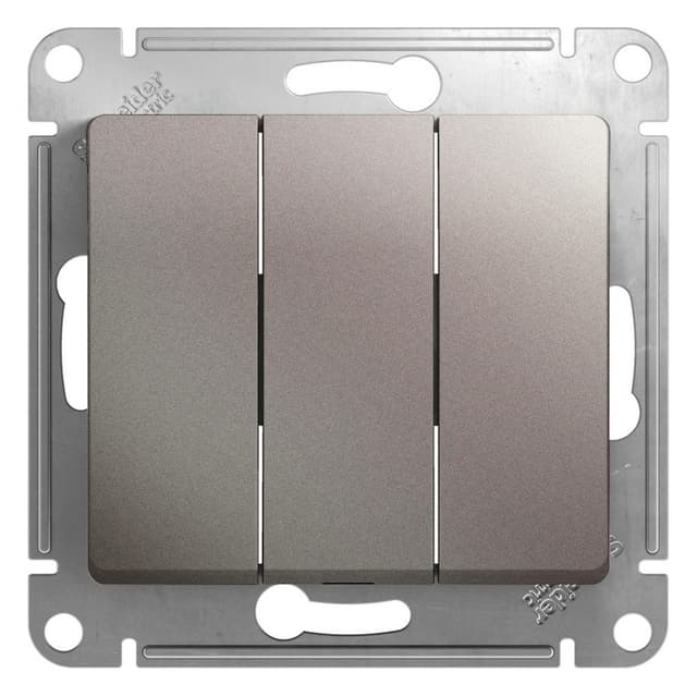 Выключатель трехклавишный Schneider Electric Glossa цвет платина GSL001231 для света