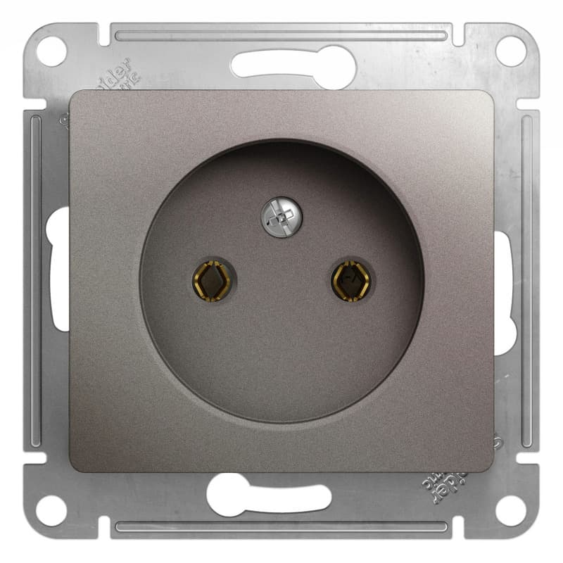 Розетка без заземления Schneider Electric Glossa цвет платина GSL001241