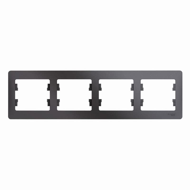 Рамка 4-местная Schneider Electric Glossa цвет графит GSL001304 для блока из четырех устройств