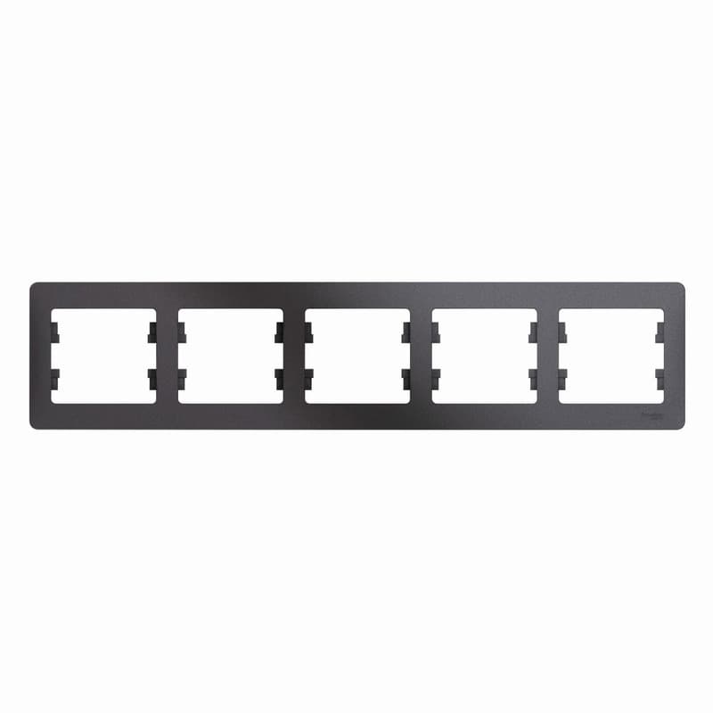 Рамка 5-местная Schneider Electric Glossa цвет графит GSL001305 для большого блока из пяти устройств