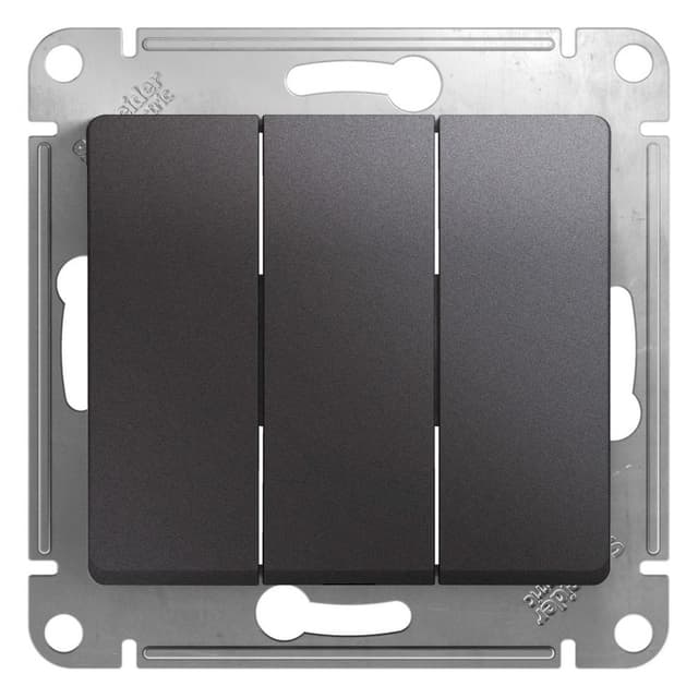 Выключатель трехклавишный Schneider Electric Glossa цвет графит GSL001331 для света