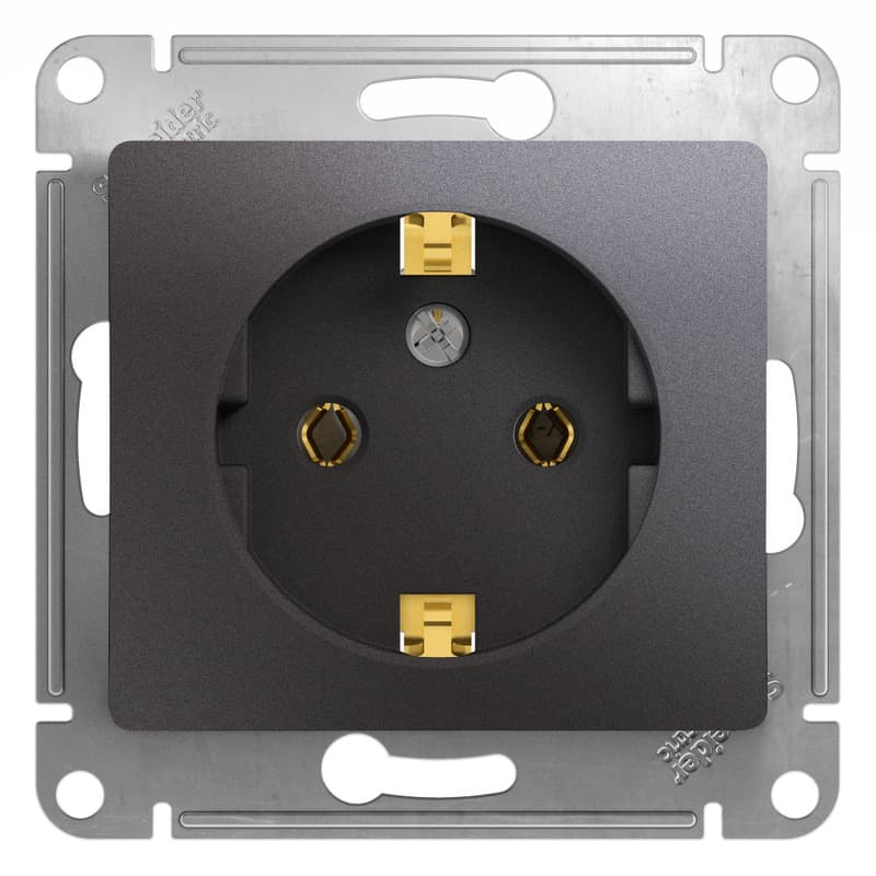 Розетка с заземлением Schneider Electric Glossa цвет графит GSL001343