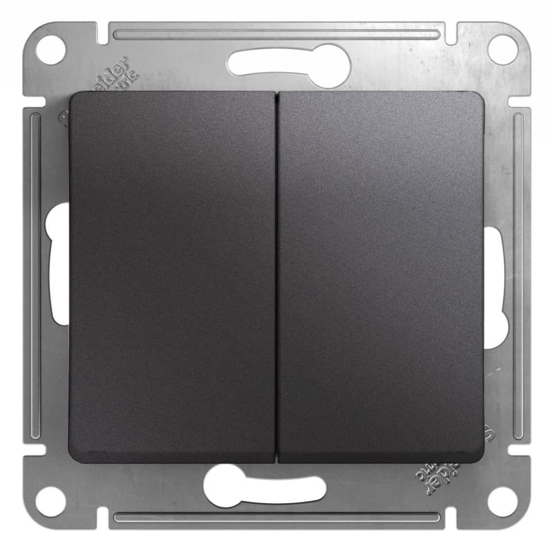 Выключатель двухклавишный Schneider Electric Glossa цвет графит GSL001351 для света