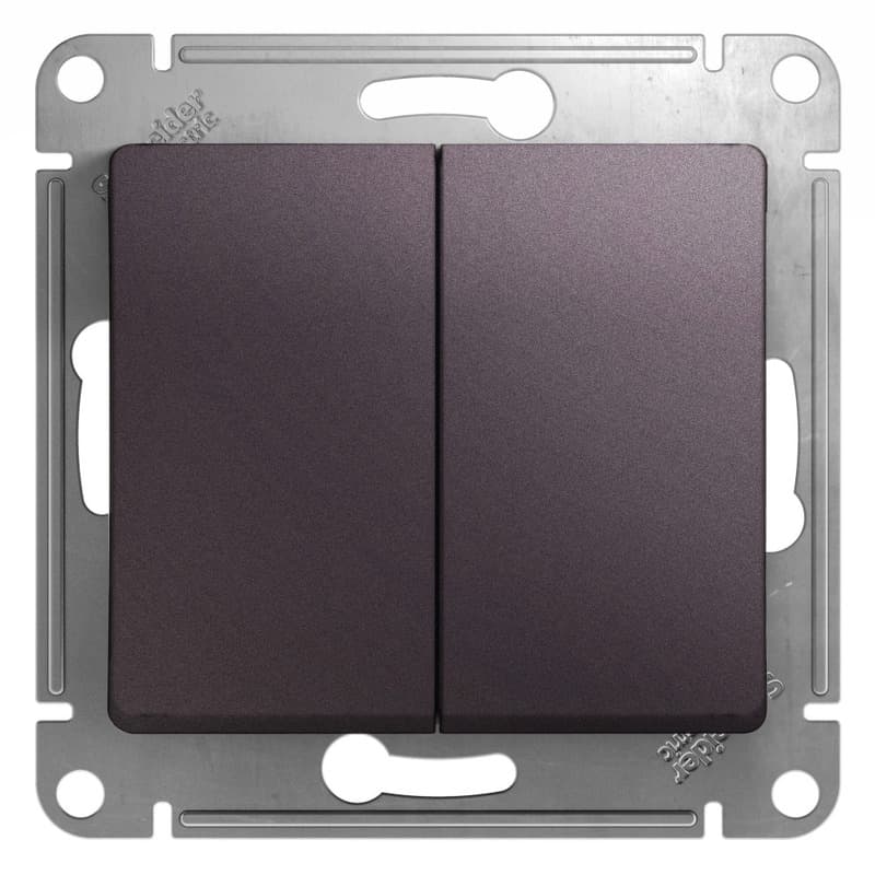 Выключатель 2-клавишный Schneider Electric Glossa сиреневый туман — купить в Electrica Shop