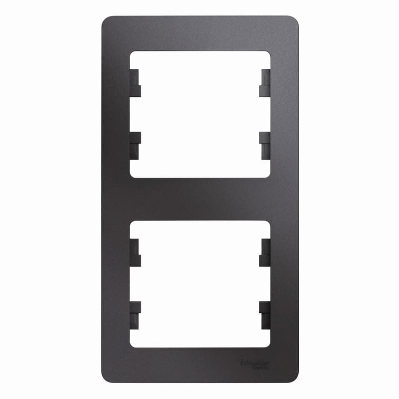 Рамка вертикальная 2-местная Schneider Electric Glossa цвет графит GSL001306 для установки друг над другом