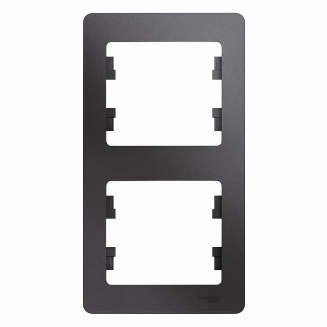 Рамка вертикальная 2-местная Schneider Electric Glossa цвет графит GSL001306 для установки друг над другом