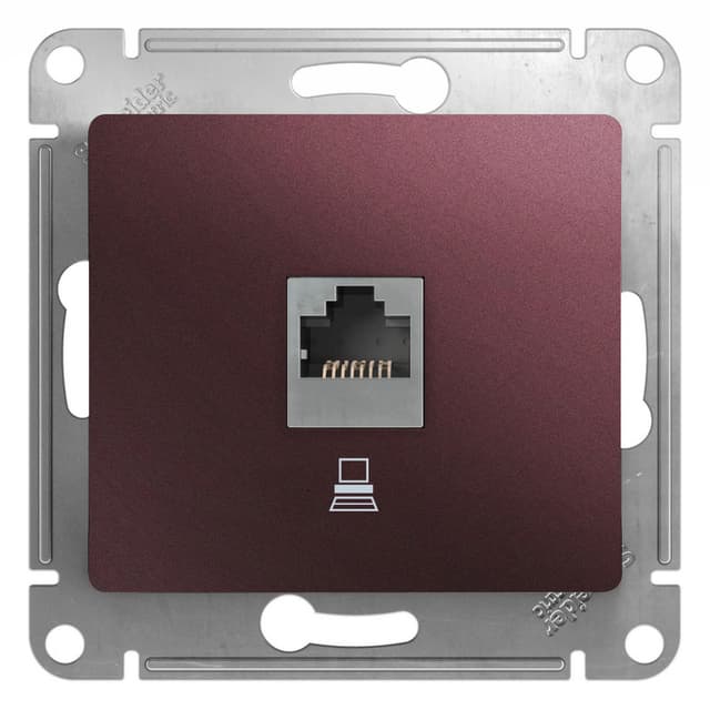 Розетка компьютерная Schneider Electric Glossa баклажановый цвет RJ-45 GSL001181K