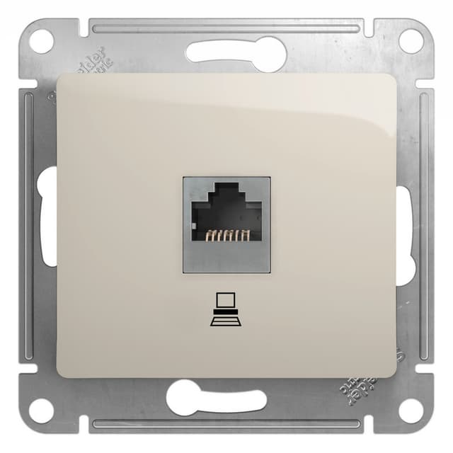 Розетка компьютерная Schneider Electric Glossa молочный цвет RJ-45 GSL000981K
