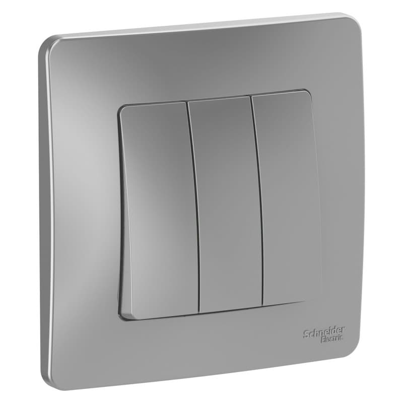 Выключатель трехклавишный Schneider Electric Blanca алюминий BLNVS100503