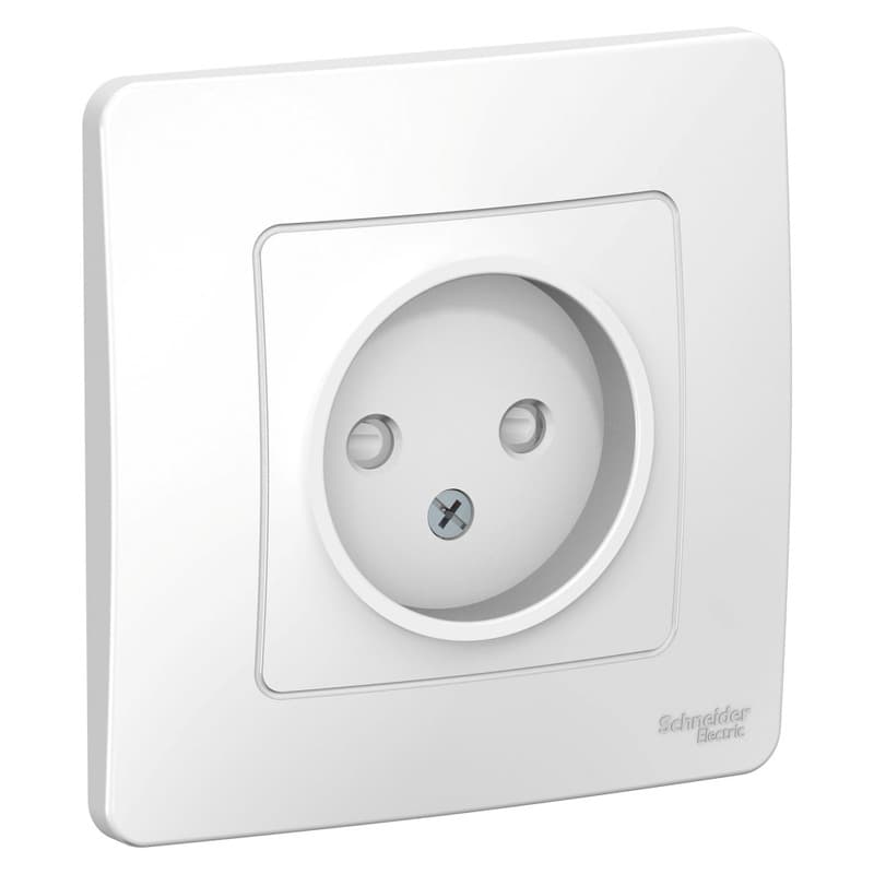 Розетка без заземления с защитными шторками Schneider Electric Blanca белый BLNRS000111