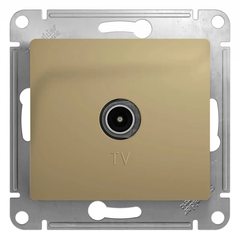 Розетка телевизионная одиночная Systeme Electric (Schneider) Glossa, цвет титан