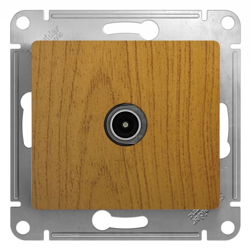 Розетка телевизионная одиночная Systeme Electric (Schneider) Glossa, цвет дуб