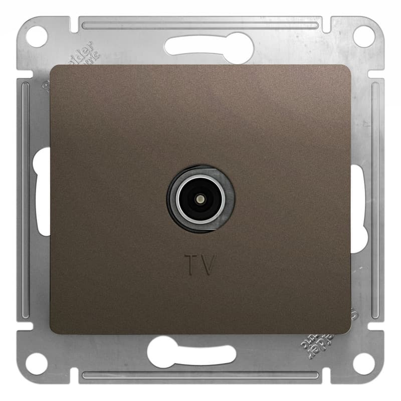 Розетка TV одиночная Schneider Electric Glossa цвет шоколад GSL000893 для телевизора