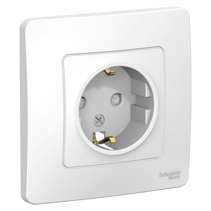 Розетка с заземлением и защитными шторками Schneider Electric Blanca белый BLNRS001111