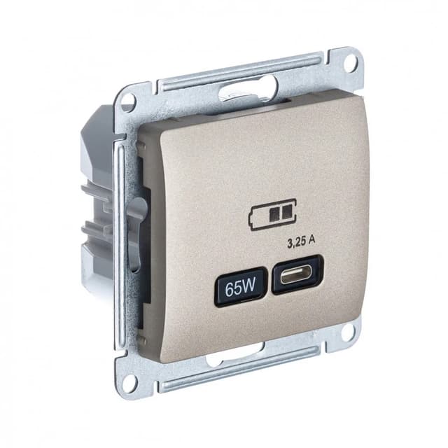 Розетка USB Type-C для зарядки Systeme Electric (Schneider) Glossa, цвет титан