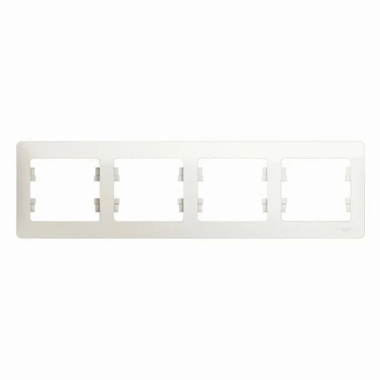 Рамка четырехместная (4-постовая) Systeme Electric (Schneider) Glossa, цвет перламутр