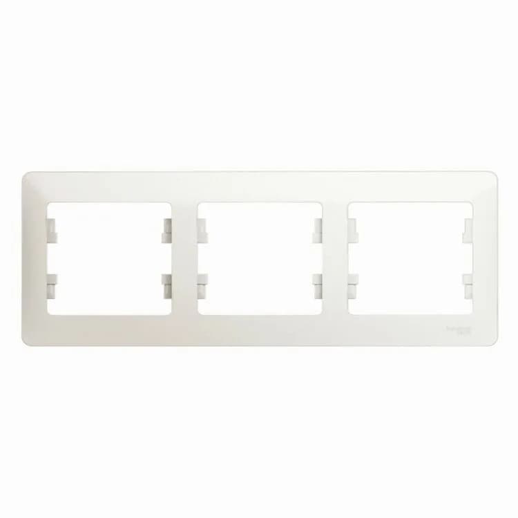 Рамка трехместная (3-постовая) Systeme Electric (Schneider) Glossa, цвет перламутр