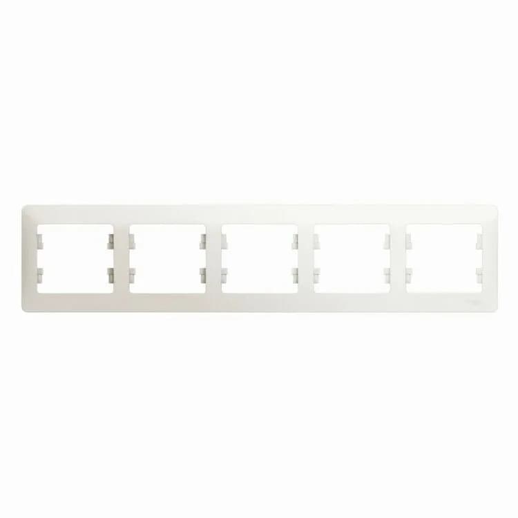 Рамка пятиместная (5-постовая) Systeme Electric (Schneider) Glossa, цвет перламутр