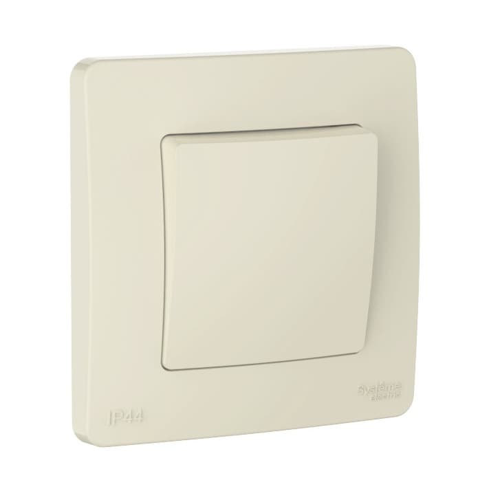 Выключатель одноклавишный проходной Systeme Electric Blanca BLNVS410602, цвет молочный, с рамкой, для управления светом из двух мест.