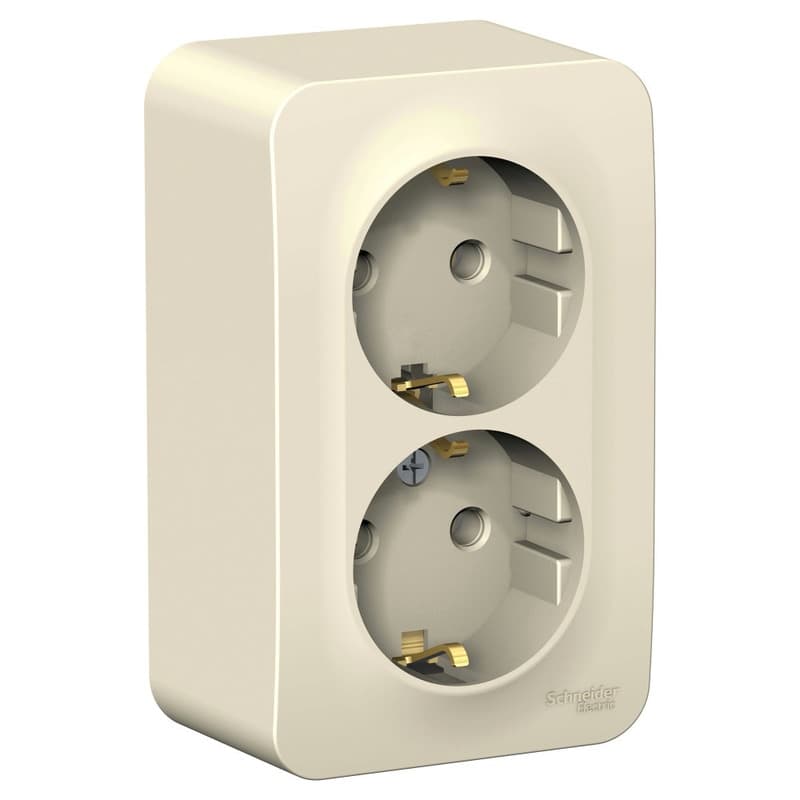Розетка двойная с заземлением Systeme Electric Blanca BLNRA010212, цвет молочный, два евроразъема с заземлением.