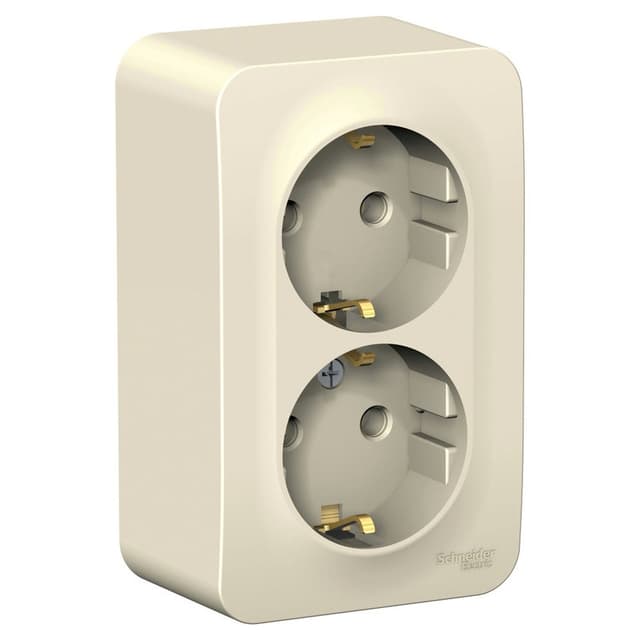 Розетка двойная с заземлением Systeme Electric Blanca BLNRA010212, цвет молочный, два евроразъема с заземлением.