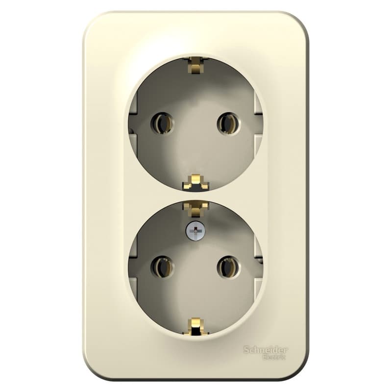 Розетка двойная с заземлением Systeme (Schneider) Electric Blanca BLNRA010212 (молочный)