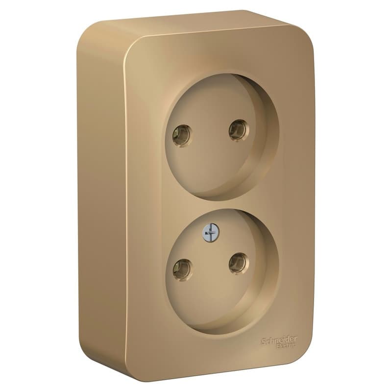 Розетка двойная без заземления Systeme Electric Blanca BLNRA000214, цвет титан, два евроразъема.