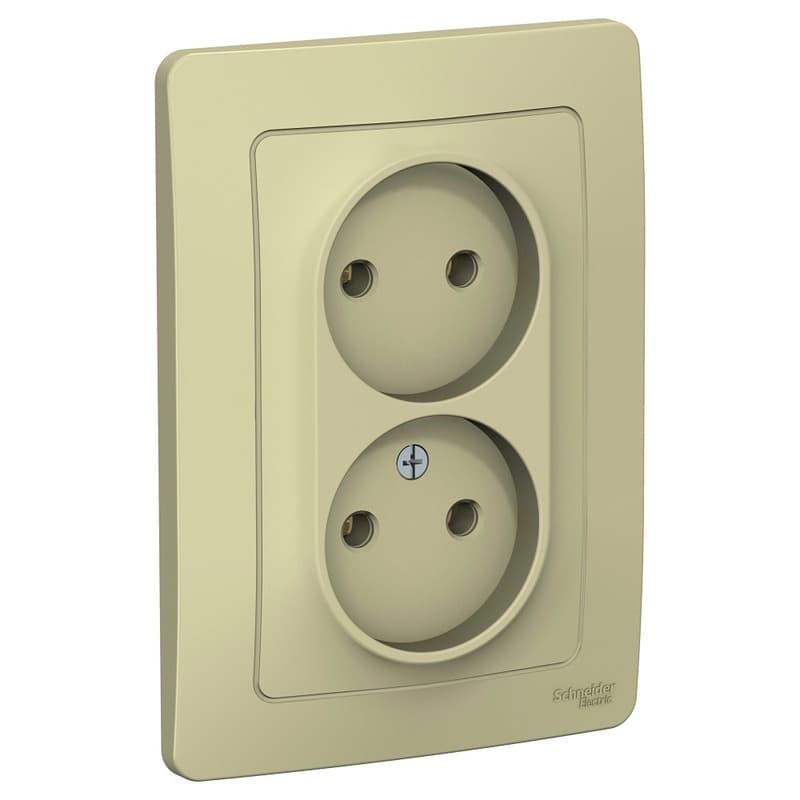 Розетка двойная без заземления Schneider Electric Blanca бежевый BLNRS000027