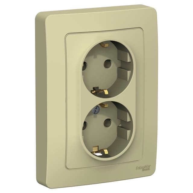 Розетка двойная с заземлением Schneider Electric Blanca бежевый BLNRS001027