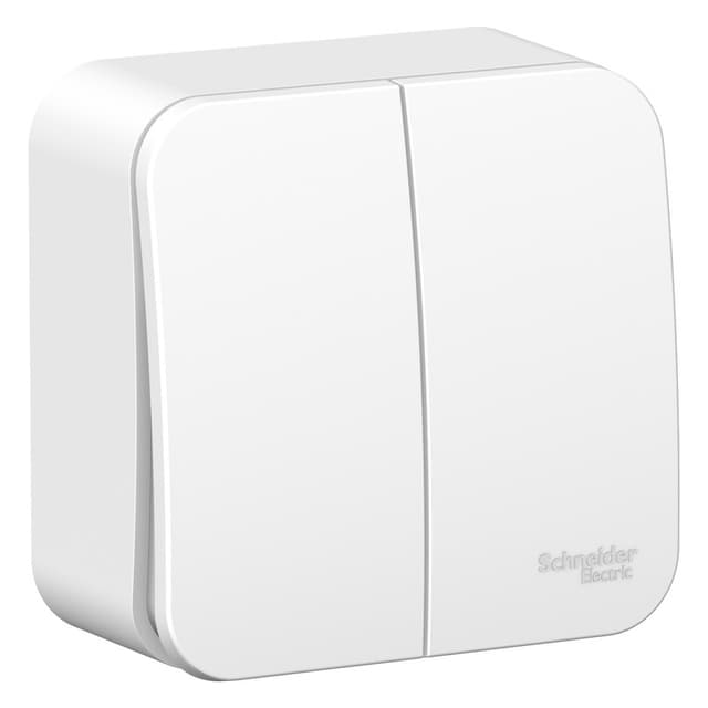 Выключатель двухклавишный Systeme Electric Blanca BLNVA065011, цвет белый, для управления двумя линиями освещения, скрытый монтаж.