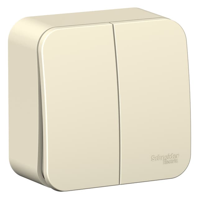 Выключатель двухклавишный Systeme Electric Blanca BLNVA065012, цвет молочный, для управления двумя линиями освещения.