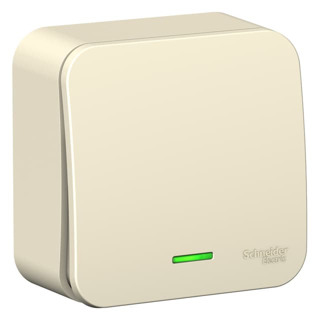 Выключатель одноклавишный с подсветкой Systeme Electric Blanca BLNVA101112, цвет молочный, световой индикатор, с рамкой.