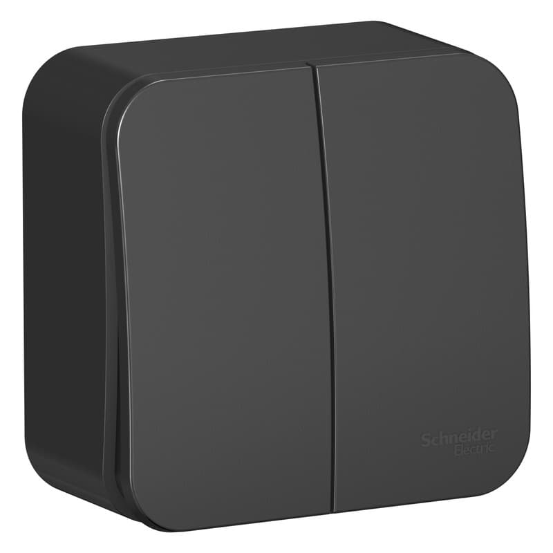 Выключатель двухклавишный Systeme Electric Blanca BLNVA105016, цвет антрацит, для управления двумя линиями освещения.