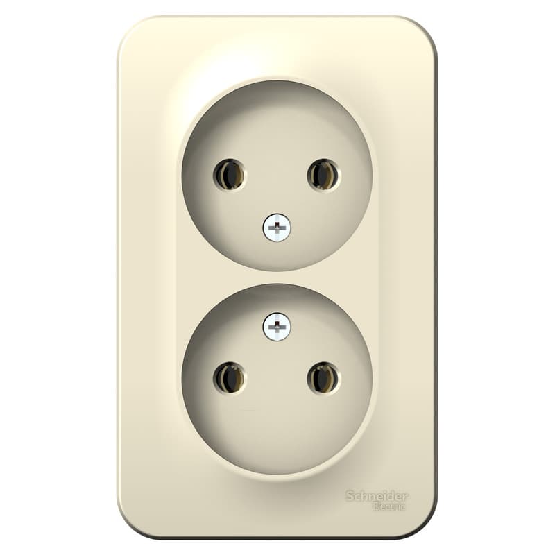 Розетка двойная без заземления Systeme Electric Blanca BLNRA000212, цвет молочный, два евроразъема.