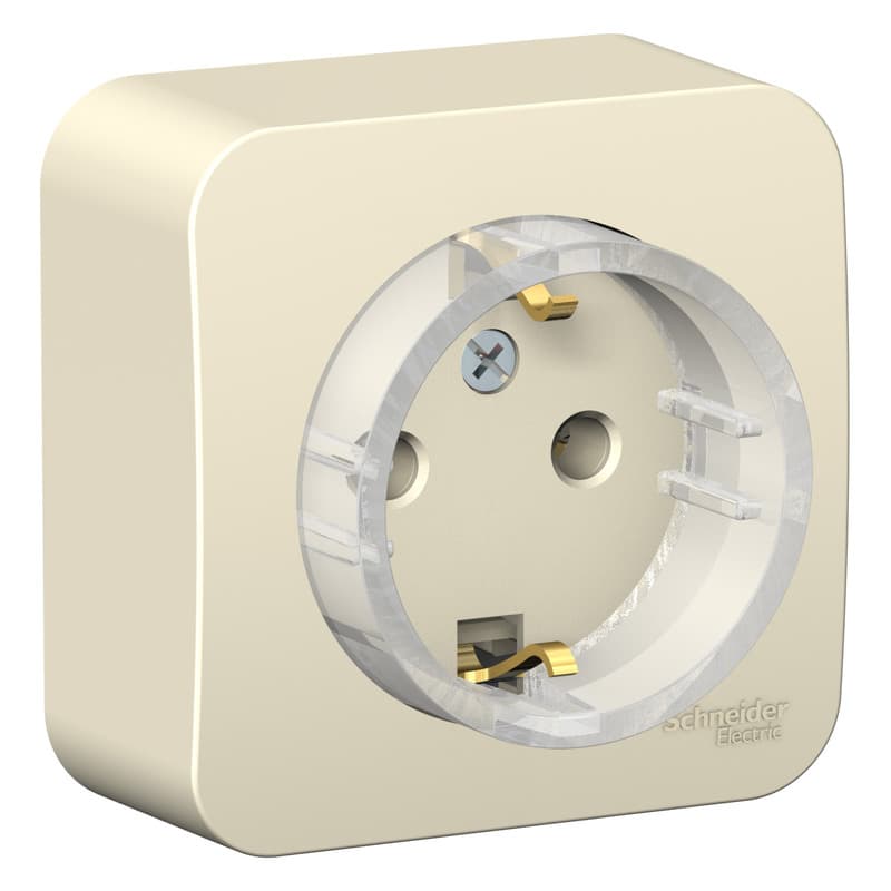Розетка с заземлением Systeme Electric Blanca BLNRA110112, цвет молочный, с заземляющим контактом.