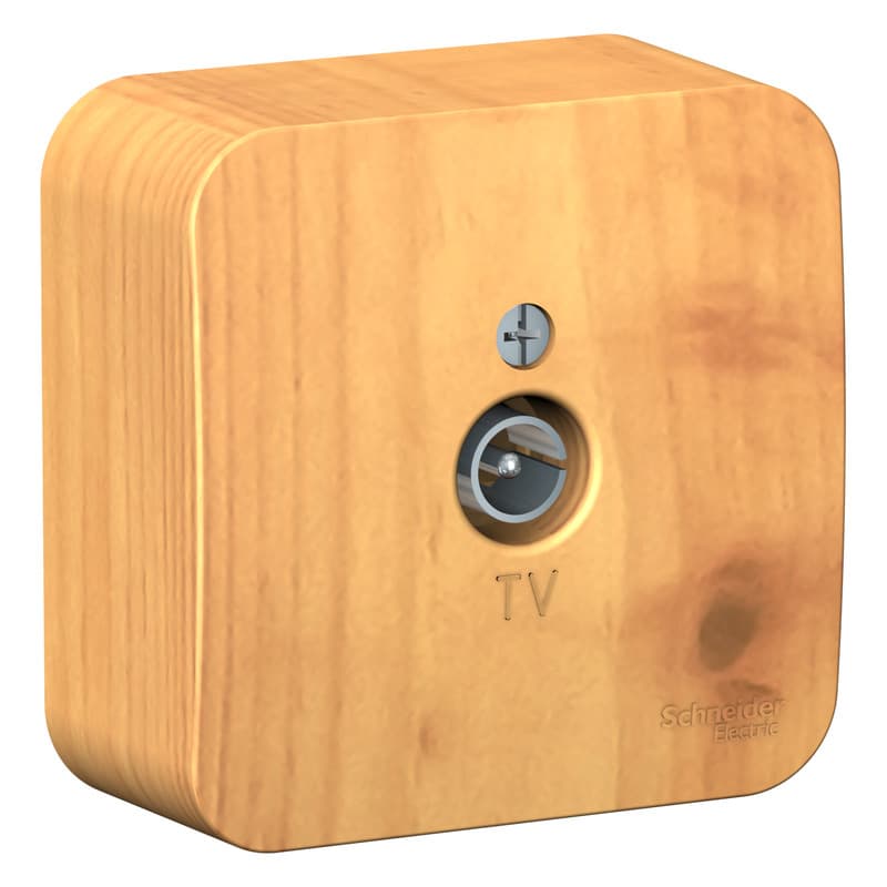 Розетка TV оконечная Systeme Electric Blanca BLNTA000015, цвет ясень, накладная открытой установки, глянцевая, с изолирующей пластиной.