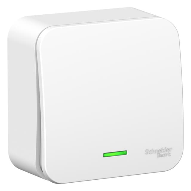 Выключатель одноклавишный с подсветкой Systeme Electric Blanca BLNVA101111, цвет белый, световой индикатор, с рамкой.