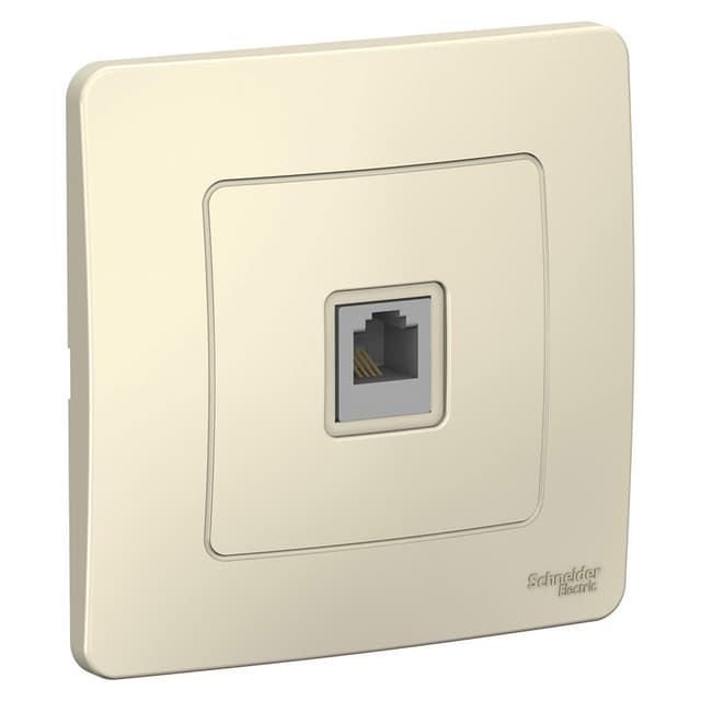 Розетка телефонная Systeme Electric Blanca BLNIS011002, цвет молочный, для скрытого монтажа, разъем RJ11.