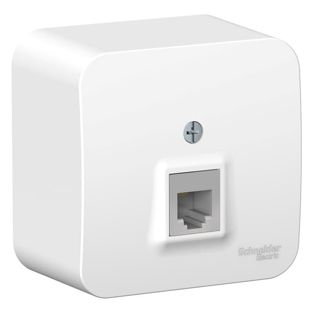 Розетка телефонная Systeme Electric Blanca BLNIA011001, цвет белый, для скрытого монтажа, разъем RJ11.