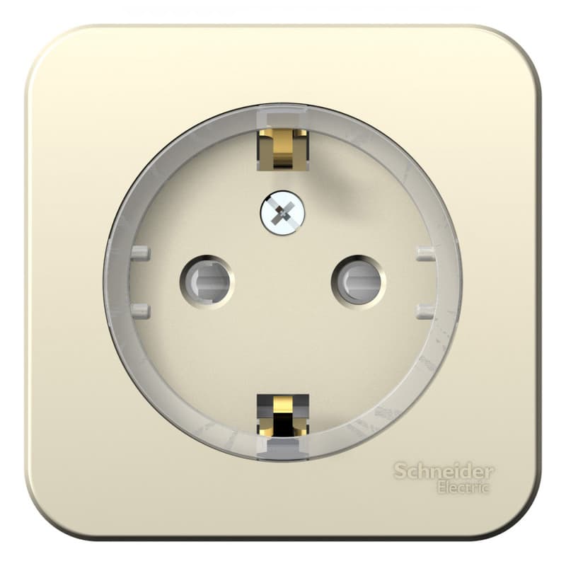 Розетка с заземлением и защитными шторками Systeme (Schneider) Electric Blanca BLNRA111112 (молочный)