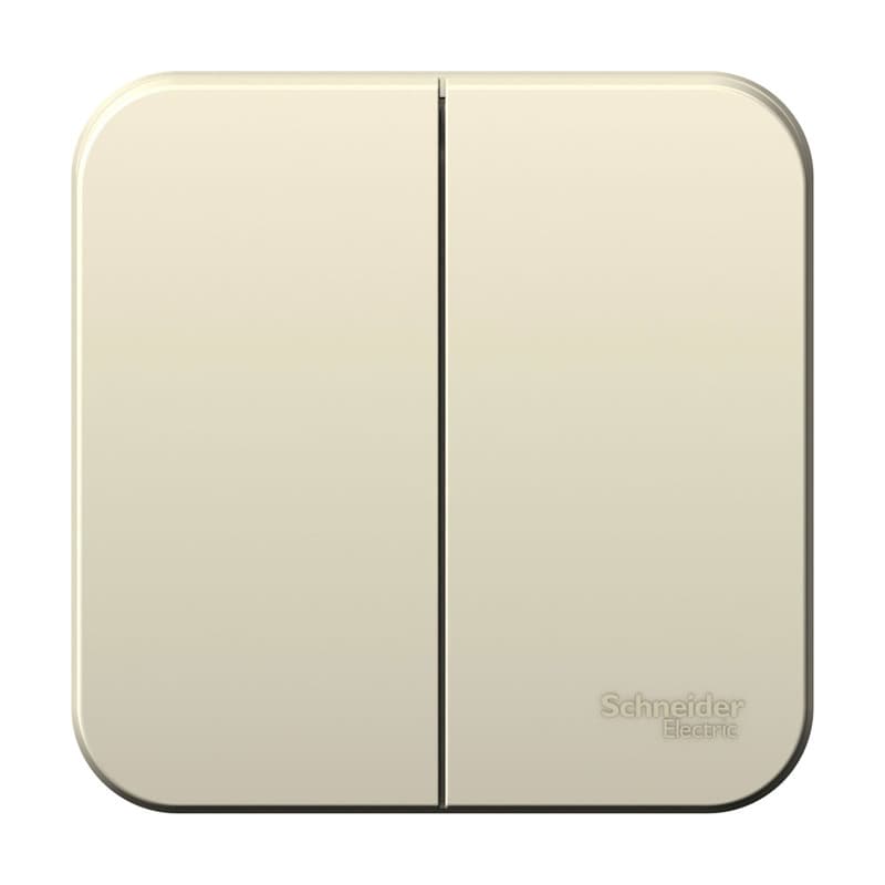 Выключатель двухклавишный Systeme Electric Blanca BLNVA105012, цвет молочный.